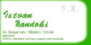 istvan mandoki business card