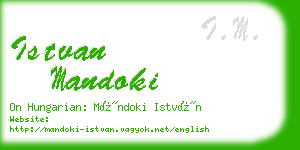 istvan mandoki business card